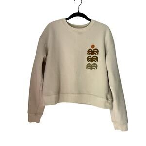 Roark Port Crew Abstract cream sweatshirt-size small